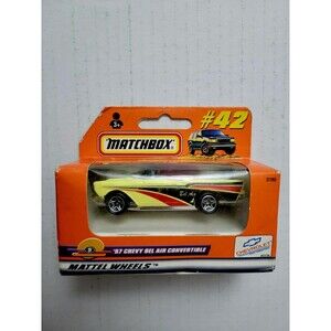 1998 Matchbox '57 Chevy Bel Air Convertible #42 Yellow / Sealed New (Other)